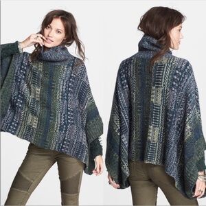 Free People Fair Isle Willow Poncho Sweater
XS Green